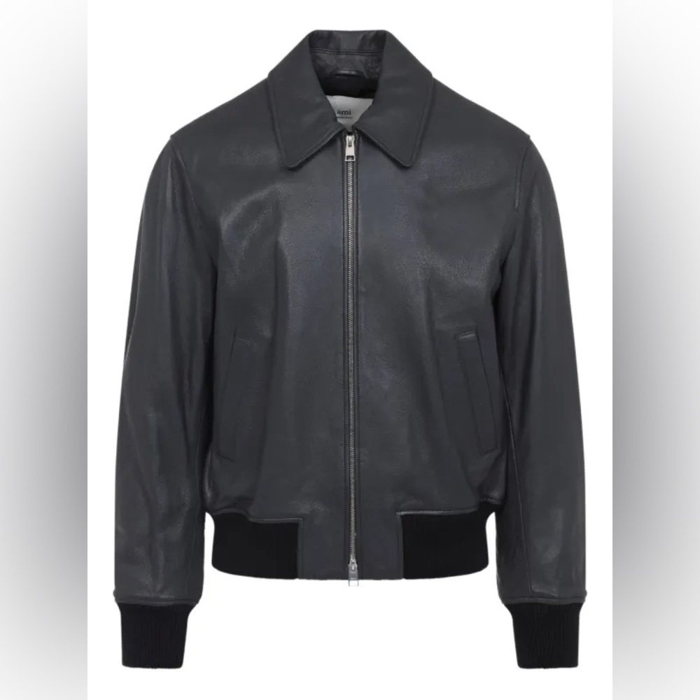 Brand NEW 🖤✨ Ami Noir Leather Jacket - Zip up